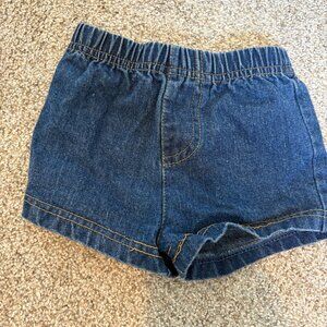 John Deere denim blue jean shorts Baby Size 3-6 months